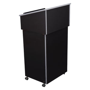 Tabletop Lectern with AV Cart/Lectern Base, Black Finish with Charcoal Edge
