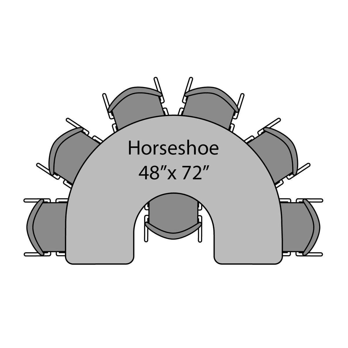 Marco Premier Standing Height Collaborative Classroom Table, 48" x 72" Horseshoe