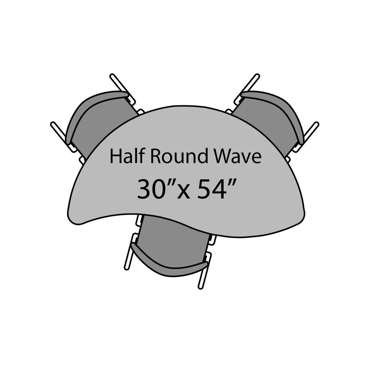 Premier Dry Erase Standing Height Collaborative Classroom Table, 30" x 54" Wave Half Round
