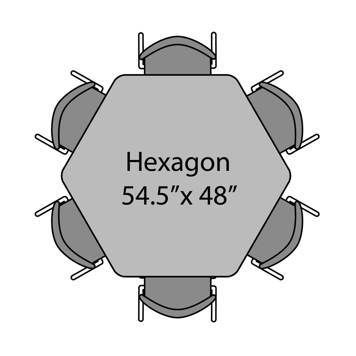 Premier Standing Height Collaborative Classroom Table, 54.5" x 48" Hexagon