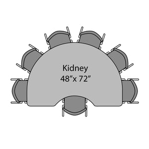 Marco Premier Sitting Height Collaborative Classroom Table, 48" x 72" Kidney