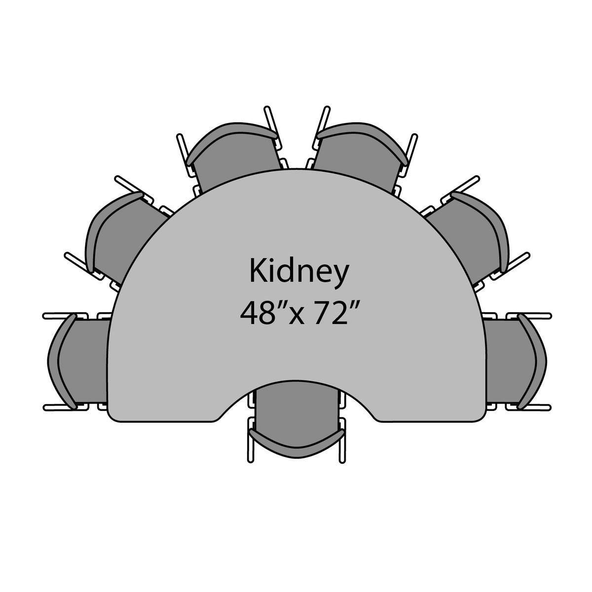 Premier Dry Erase Standing Height Collaborative Classroom Table, 48" x 72" Kidney