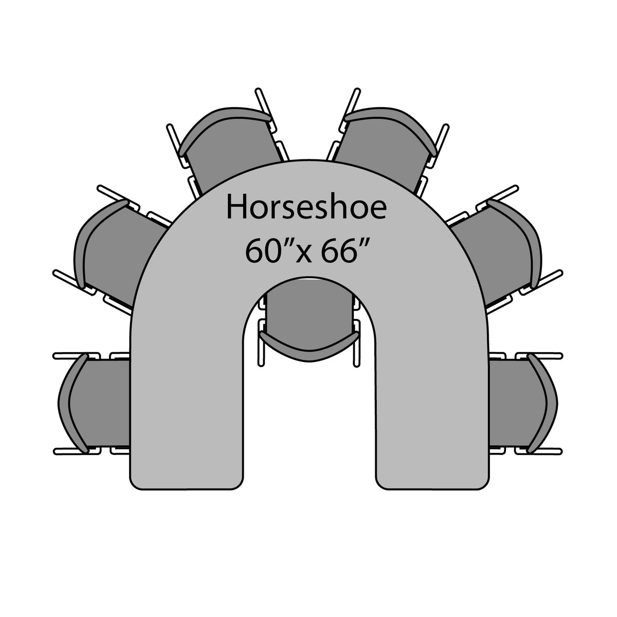 Marco Premier Standing Height Collaborative Classroom Table, 60" x 66" Horseshoe