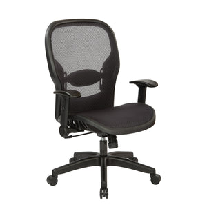 Professional Dark Air Grid® Back and Seat Manager’s Chair with Adjustable Flip Arms, Adjustable Lumbar and Nylon Base