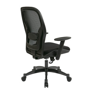 Breathable Mesh Back and Mesh Seat Manager's Chair with Adjustable Arms, Adjustable Lumbar and Industrial Steel Finish Base