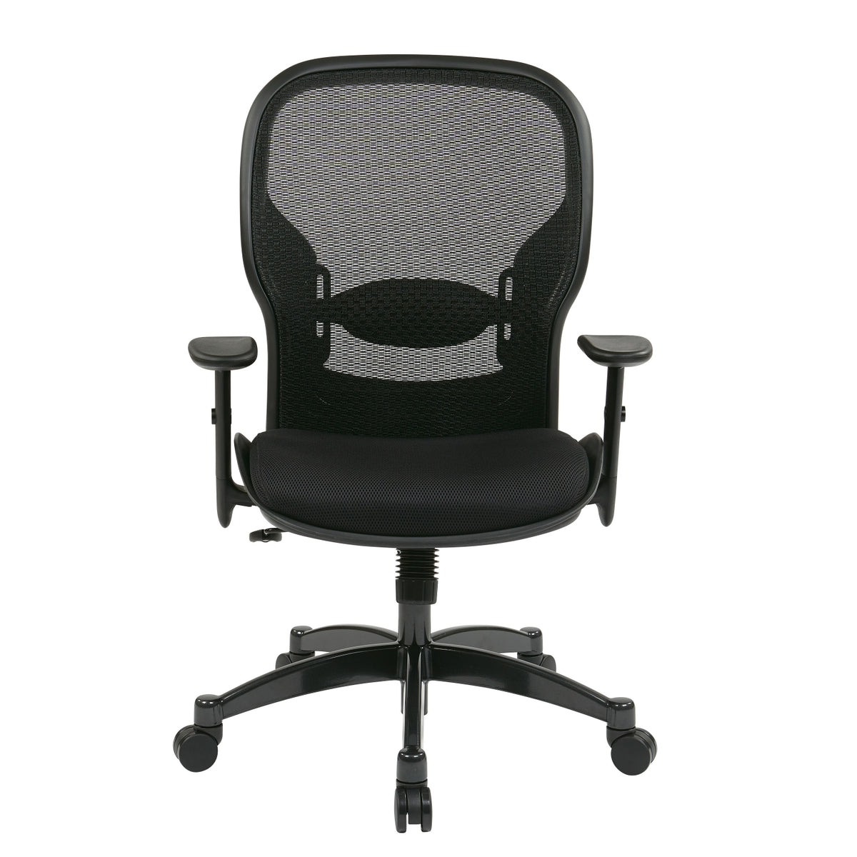 Breathable Mesh Back and Mesh Seat Manager's Chair with Adjustable Arms, Adjustable Lumbar and Industrial Steel Finish Base
