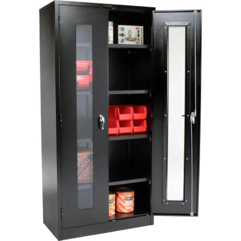 Global Industrial Storage Cabinet, Clearview Door with Locking Handle, 36"W x 18"D x 78"H, Assembled
