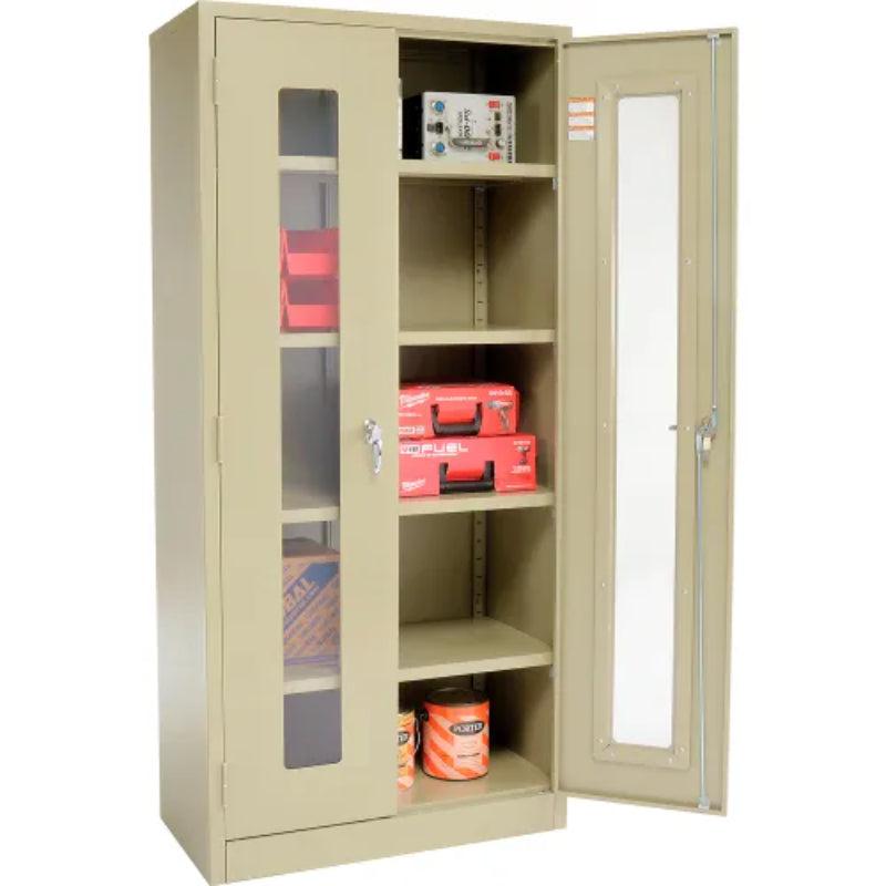 Global Industrial Storage Cabinet, Clearview Door with Locking Handle, 36"W x 18"D x 78"H, Assembled