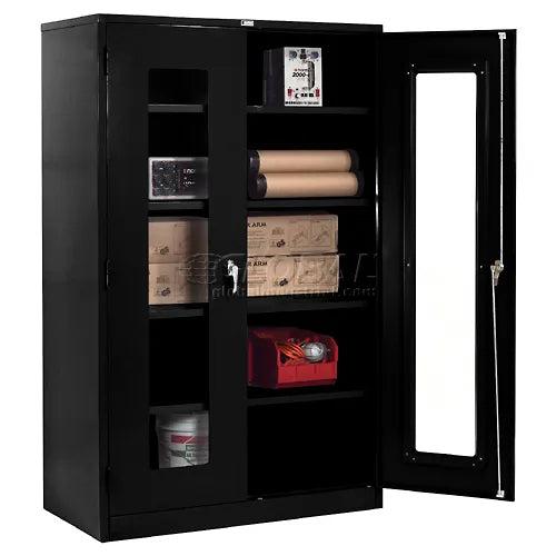 Global Industrial Storage Cabinet, Clearview Door with Locking Handle, 48"W x 24"D x 78"H, Easy Assembly