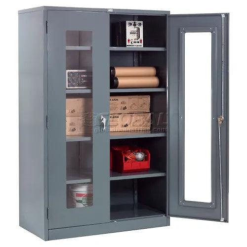Global Industrial Storage Cabinet, Clearview Door with Locking Handle, 48"W x 24"D x 78"H, Assembled