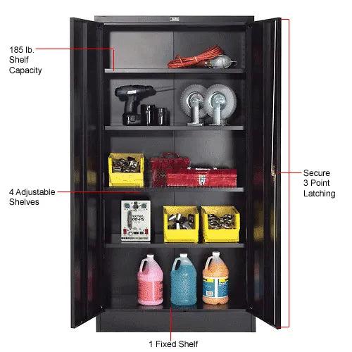 Global Industrial Storage Cabinet, Solid Door with Recessed Handle, 36"W x 18"D x 72"H, Easy Assembly