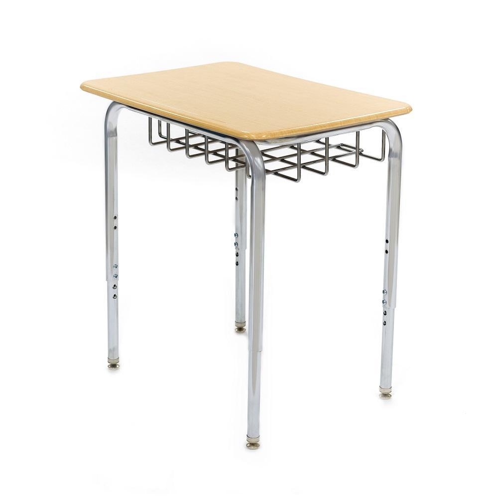 Clearview Adjustable Open Front Desk, Solid Plastic Top