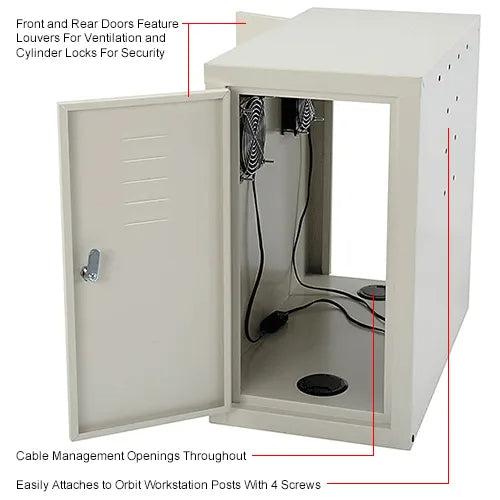 Global Industrial CPU Side Cabinet for Mobile Computer Cart