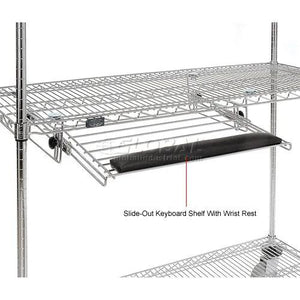 Global Industrial Mobile LAN Unit with Keyboard Shelf, 48"W x 18"D x 69"H