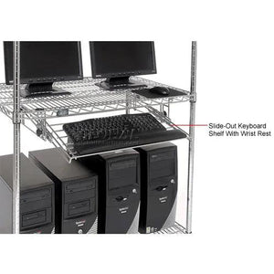 Global Industrial Mobile LAN Unit with Keyboard Shelf, 36"W x 24"D x 69"H