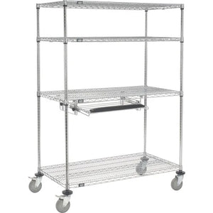 Global Industrial Mobile LAN Unit with Keyboard Shelf, 60"W x 24"D x 69"H