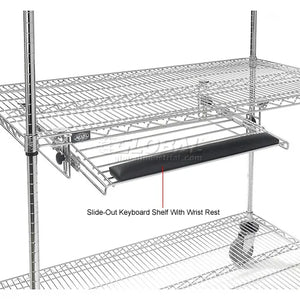 Global Industrial Mobile LAN Unit with Keyboard Shelf, 48"W x 24"D x 69"H