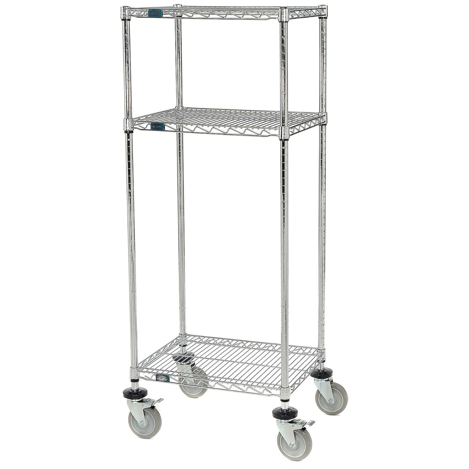 Global Industrial Mobile Printer Stand, 24"W x 18"D x 59"H, Chrome