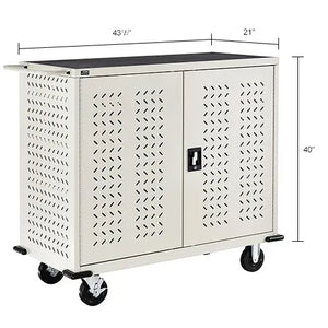 Global Industrial Laptop, Chromebook & Tablet Charging Cart, 43-1/2"W x 21"D x 40"H, Capacity 24, Unassembled