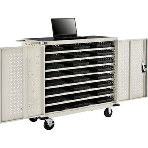 Global Industrial Laptop, Chromebook & Tablet Charging Cart, 43-1/2"W x 21"D x 40"H, Capacity 24, Unassembled