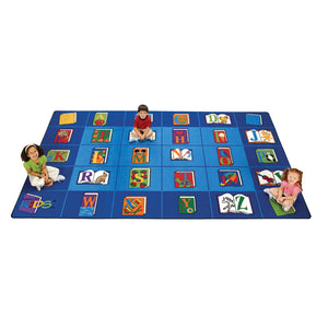 Carpets for Kids Reading by the Book Seating Rug, 8'4" x 13'4" Rectangle, Seats 30