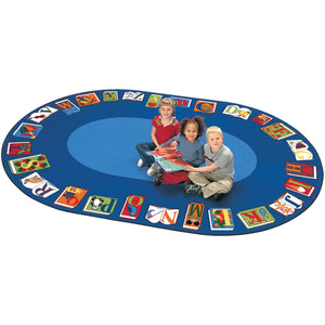 Carpets for Kids Reading by the Book Seating Rug, 8'3" x 11'8" Oval