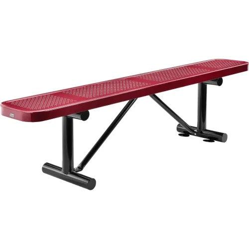 Global Industrial Thermoplastic Coated Metal Flat Bench, 6', Perforated Metal
