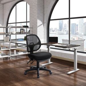 ProGrid Mesh Back Armless Ergonomic Task Chair with Padded Fabric Seat, Multi-Task Control