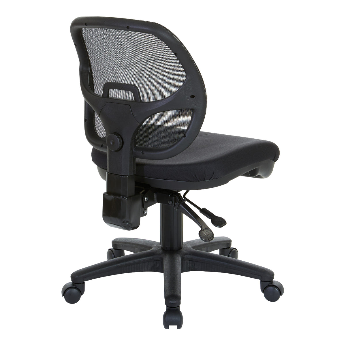 ProGrid Mesh Back Armless Ergonomic Task Chair with Padded Fabric Seat, Multi-Task Control
