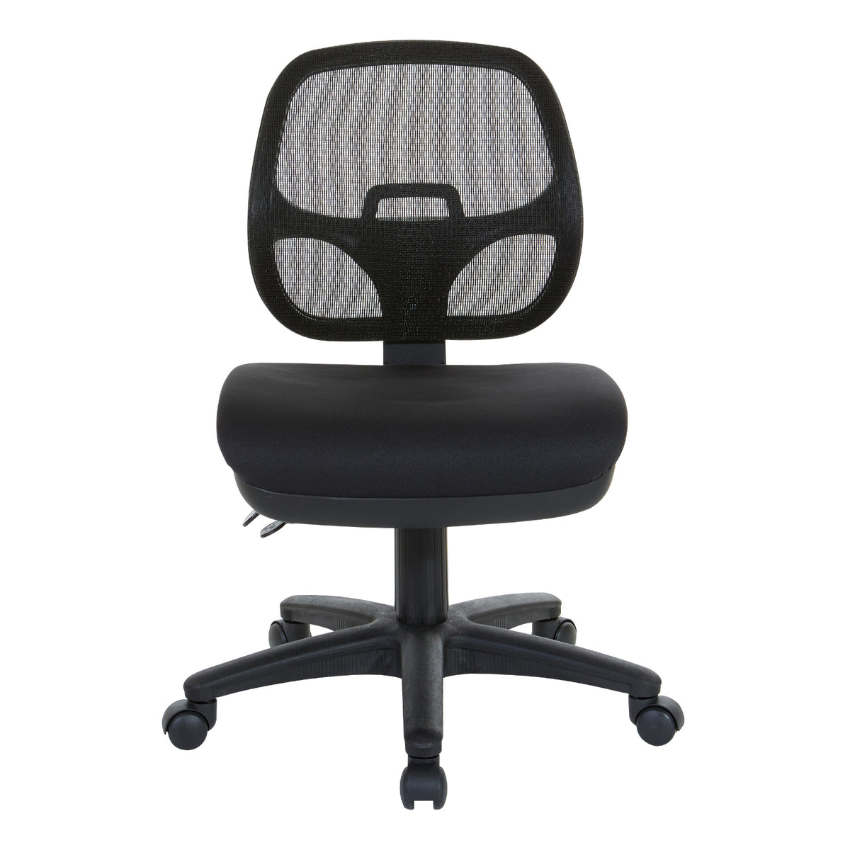 ProGrid Mesh Back Armless Ergonomic Task Chair with Padded Fabric Seat, Multi-Task Control