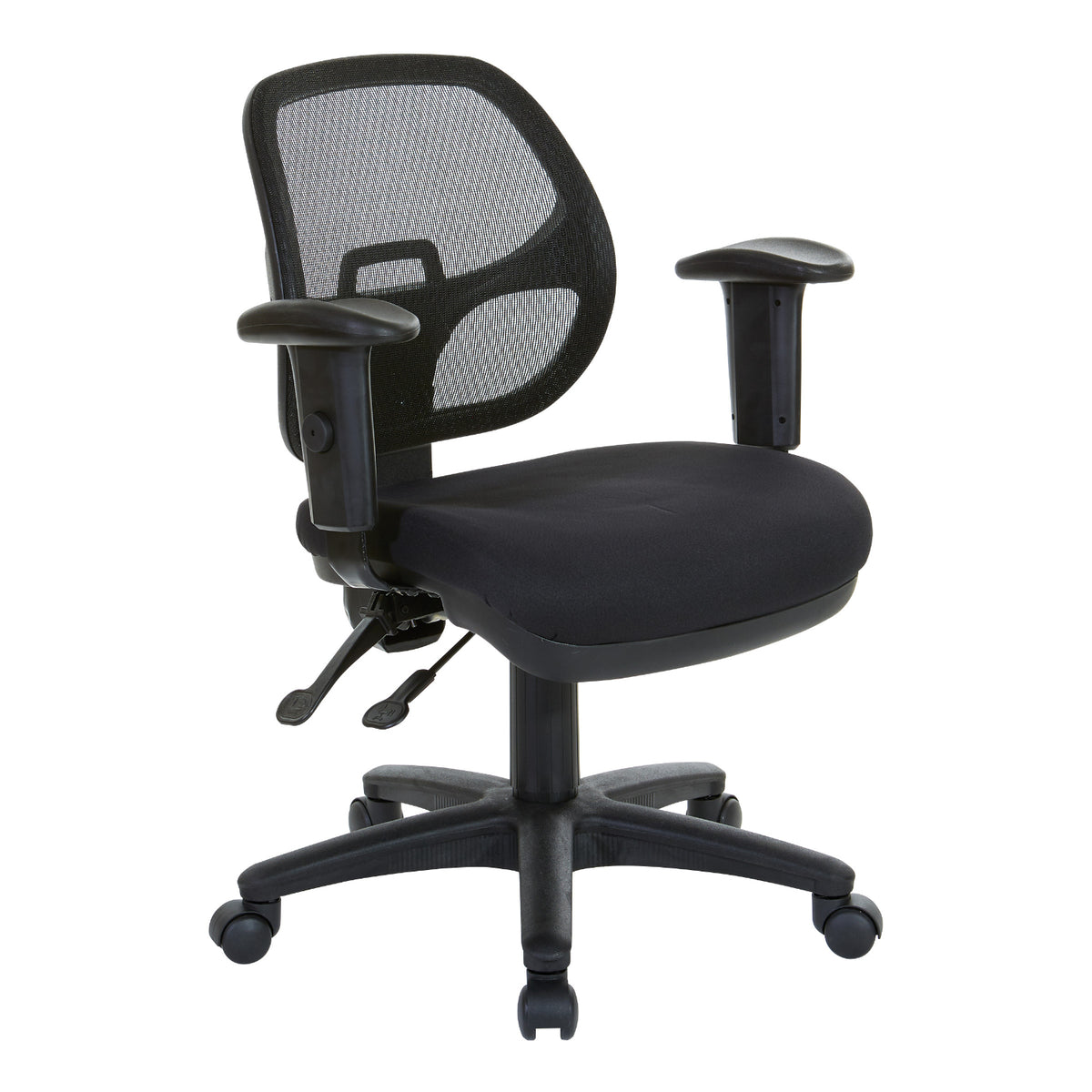 ProGrid Mesh Back Ergonomic Task Chair with Padded Fabric Seat, Multi-Task Control