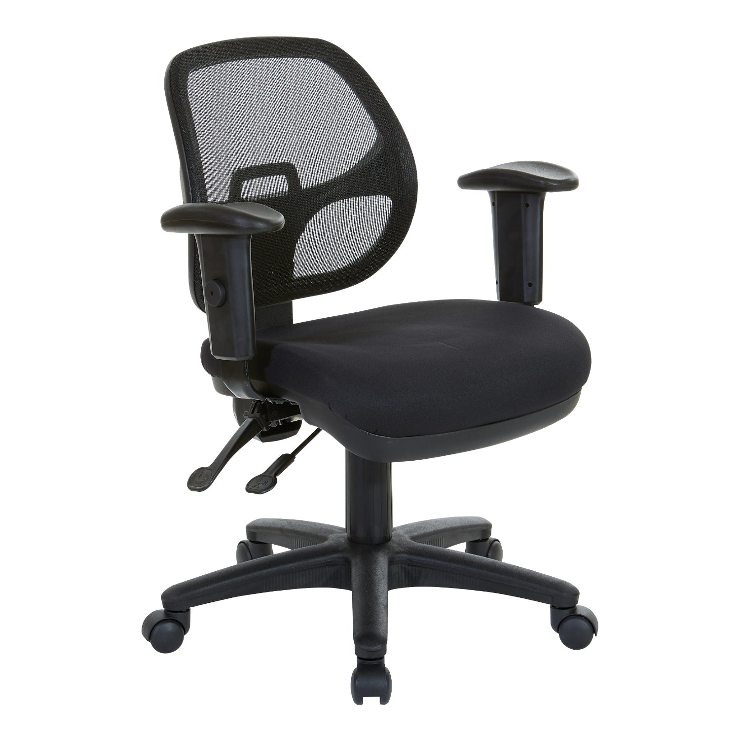 ProGrid Mesh Back Ergonomic Task Chair with Padded Fabric Seat, Multi-Task Control