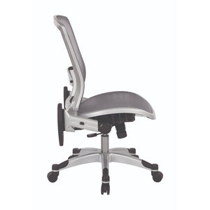 Professional Light AirGrid® Seat and Back Executive Chair with Platinum Finish Flip Arms and Platinum Coated Base with Black End Caps