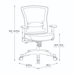 White Frame Manager's Chair with Breathable Mesh Back and Padded Silver Ion Technology Dillon Seat, Height Adjustable Flip Arms and Coated Nylon Base