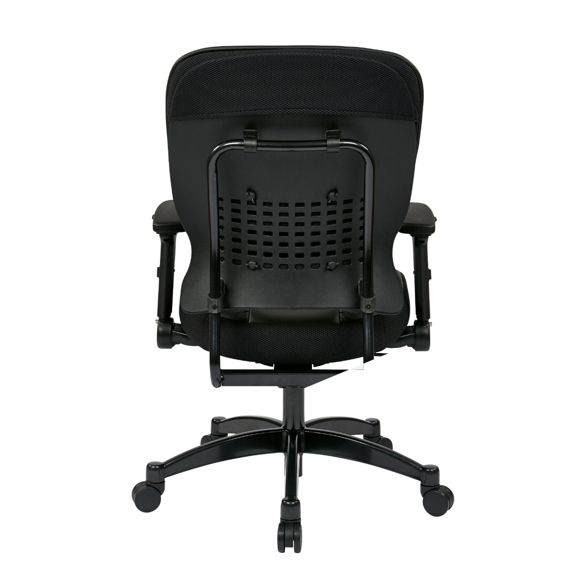 Bonded Leather Seat and Back Manager's Chair with 4-Way Adjustable Flip Arms and Industrial Steel Finish Base