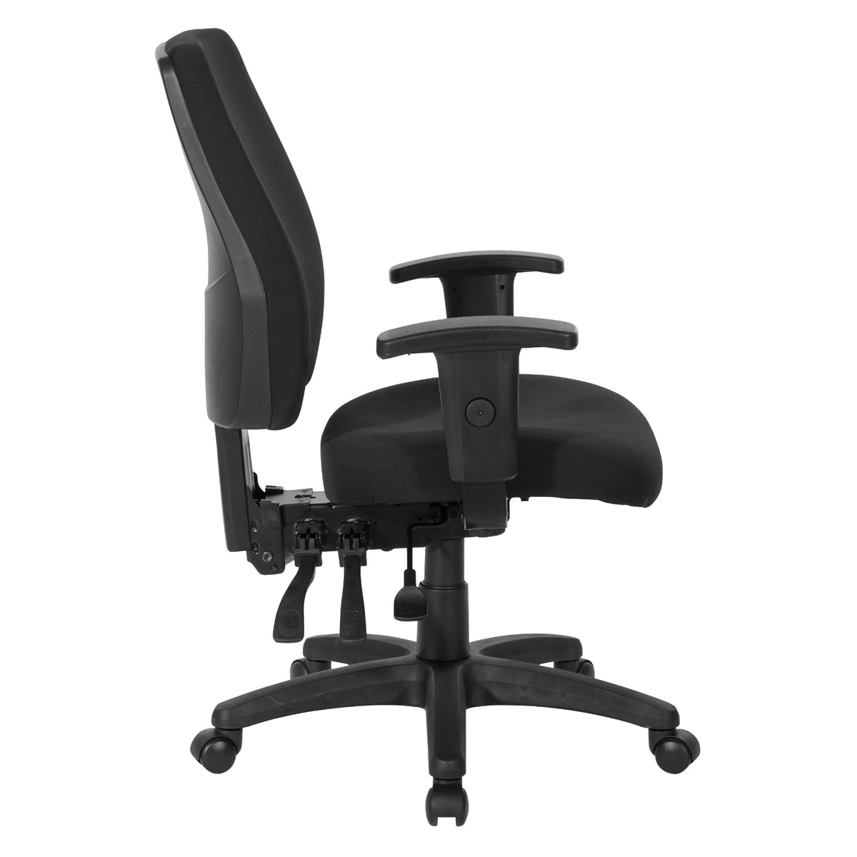 High-Back Dual Function Ergonomic Chair, FreeFlex® II Coal Padded Fabric Seat