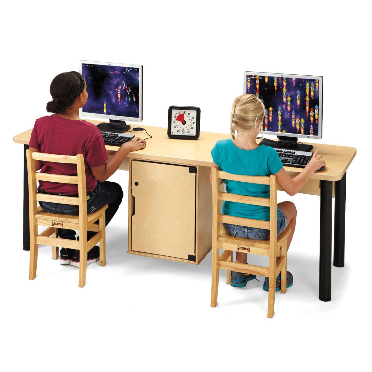 Jonti-Craft® 75"W Dual Computer Lab Table