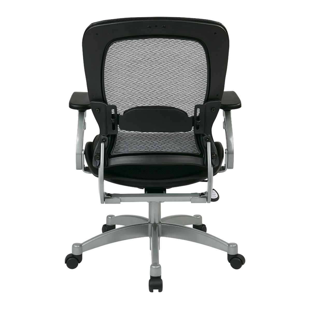 Light Air Grid® Manager's Chair with Black Top Grain Leather Seat and Trim and Platinum Finish Base