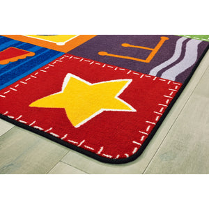 Carpets for Kids KIDSoft Toddler Alphabet Blocks, Primary Colors, 6' x 9'