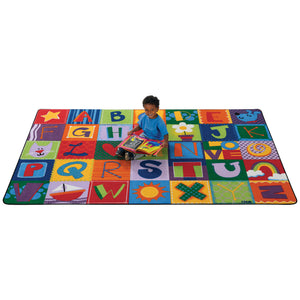 Carpets for Kids KIDSoft Toddler Alphabet Blocks, Primary Colors, 8' x 12'