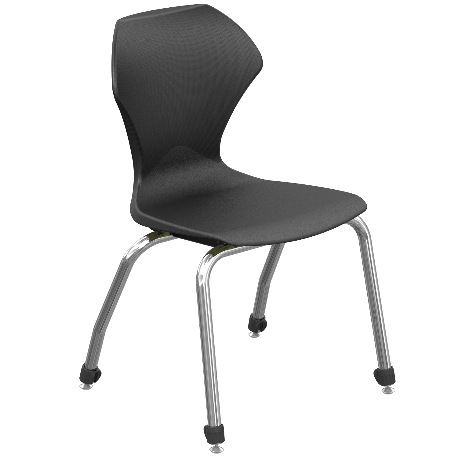 Quick Ship Apex Series Stack Chairs, Chrome Frame, Black Seat