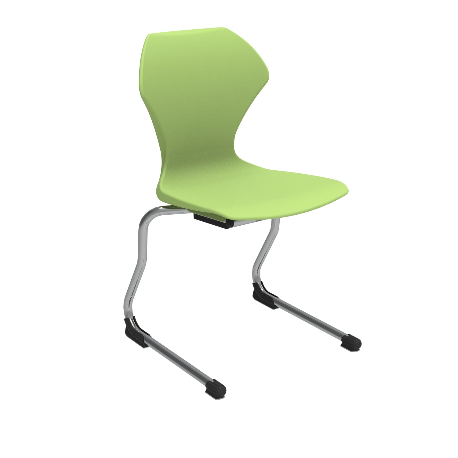 Apex Cantilever Stacking Chair, Chrome Frame, 18" Seat Height