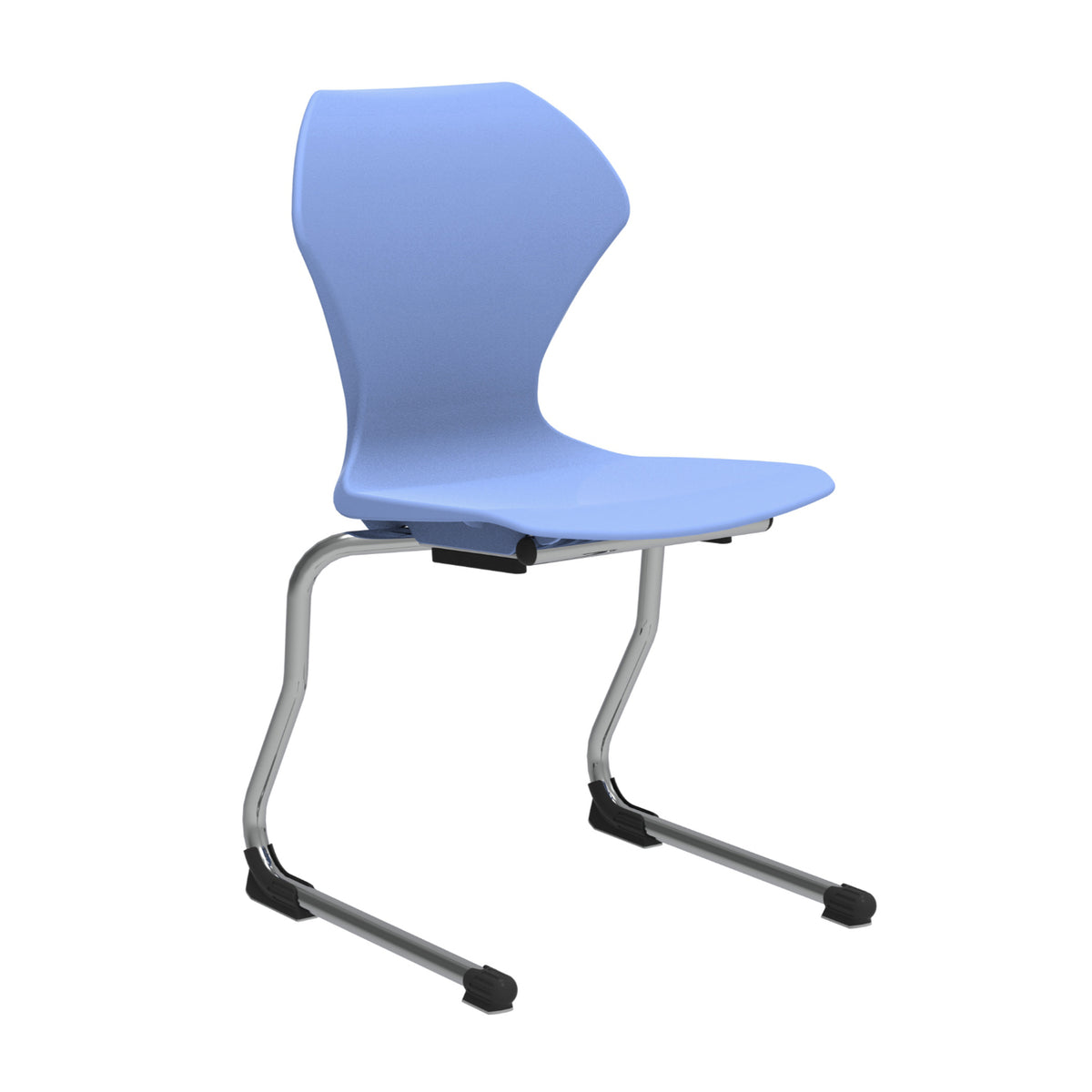 Apex Cantilever Stacking Chair, Chrome Frame, 18" Seat Height