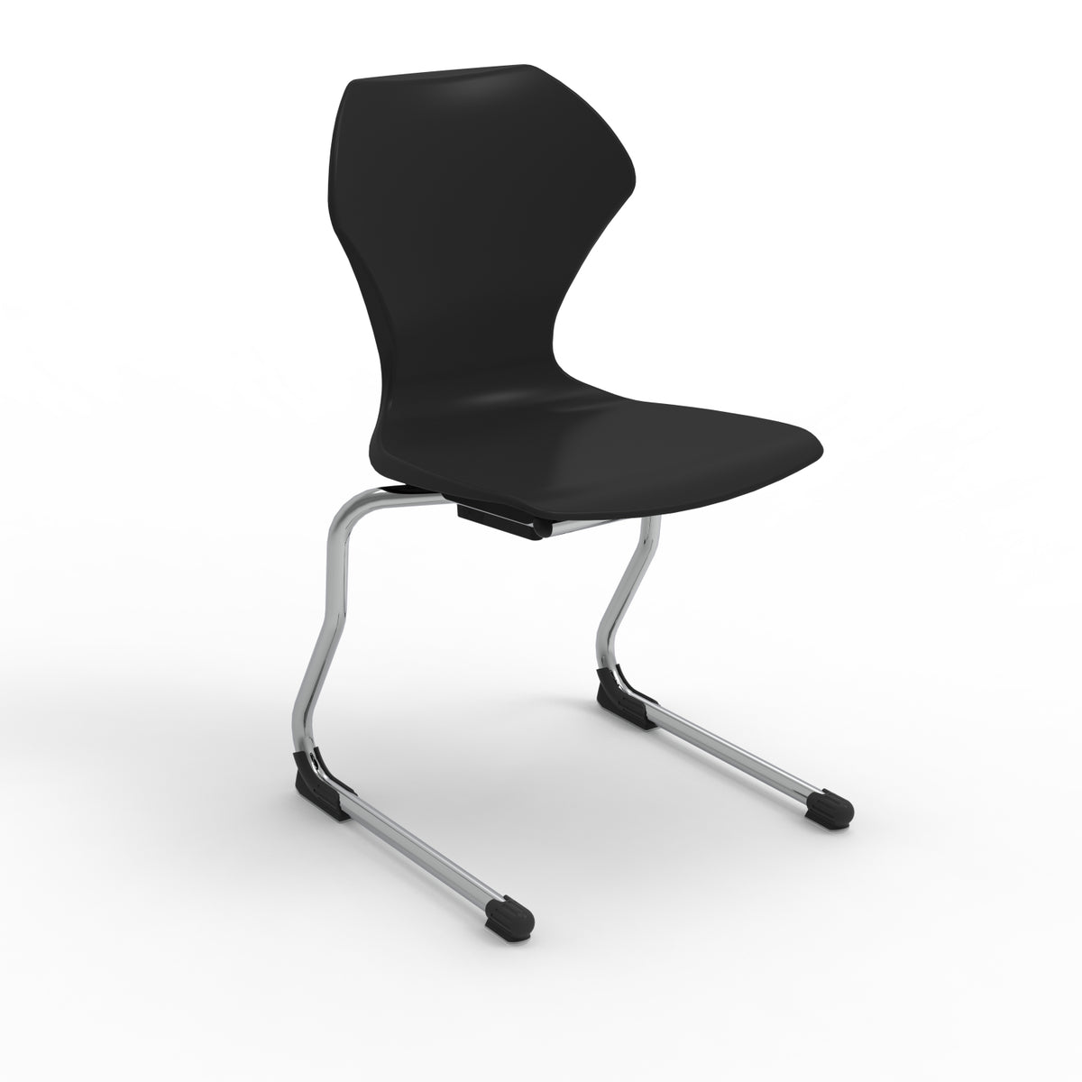 Apex Cantilever Stacking Chair, Chrome Frame, 18" Seat Height