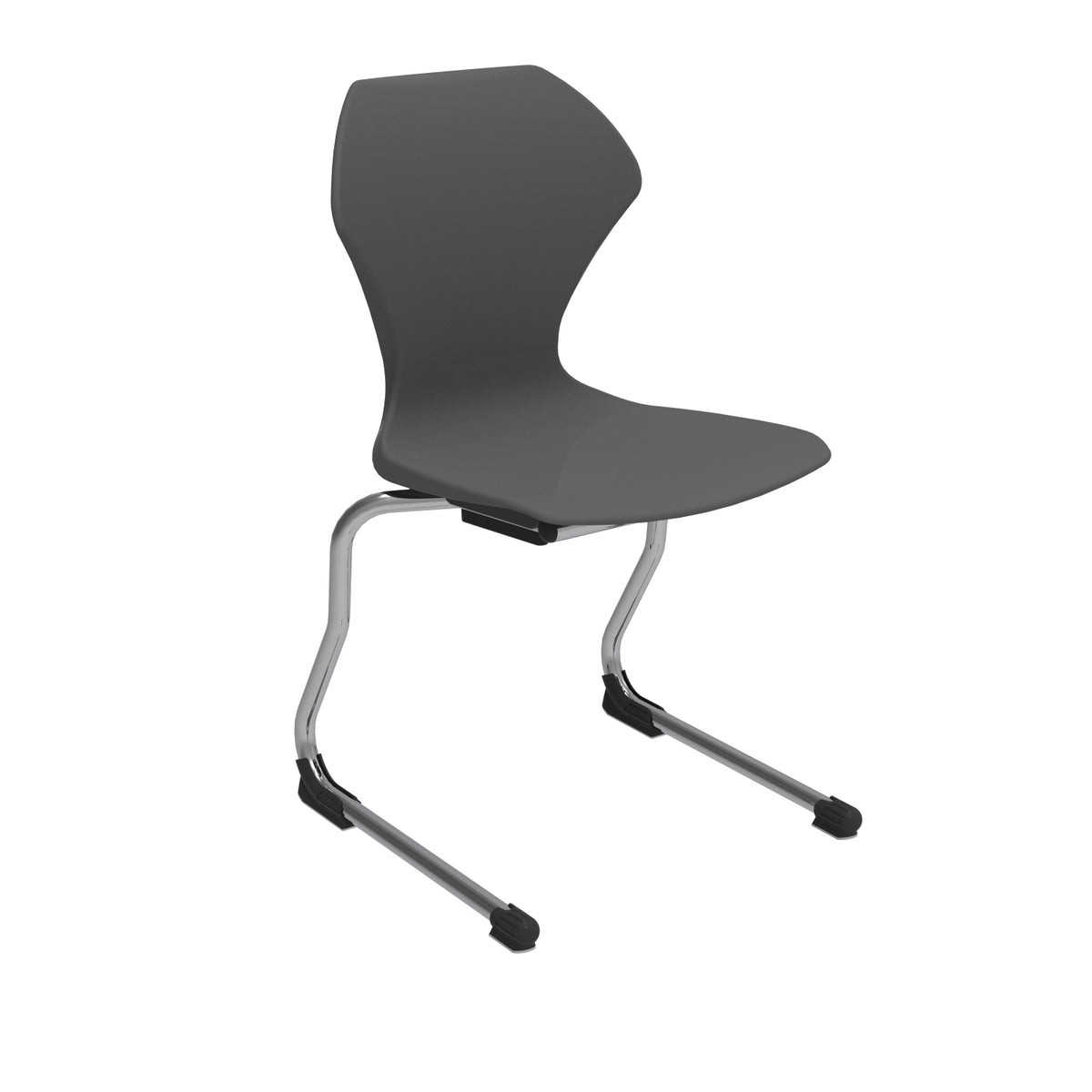Apex Cantilever Stacking Chair, Chrome Frame, 18" Seat Height