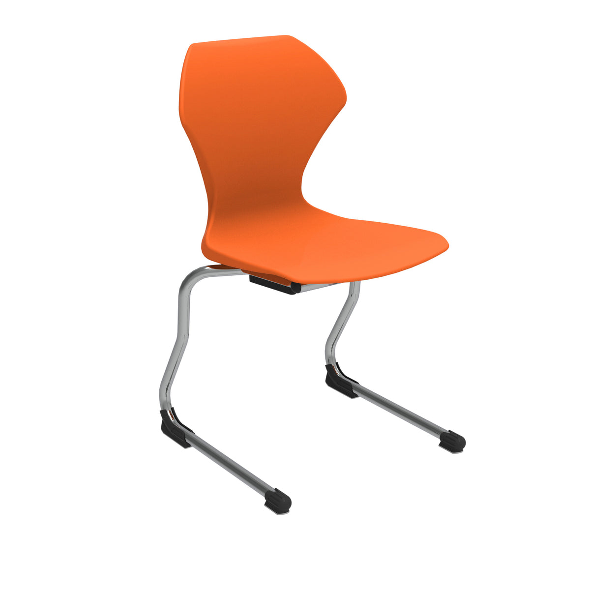 Apex Cantilever Stacking Chair, Chrome Frame, 18" Seat Height