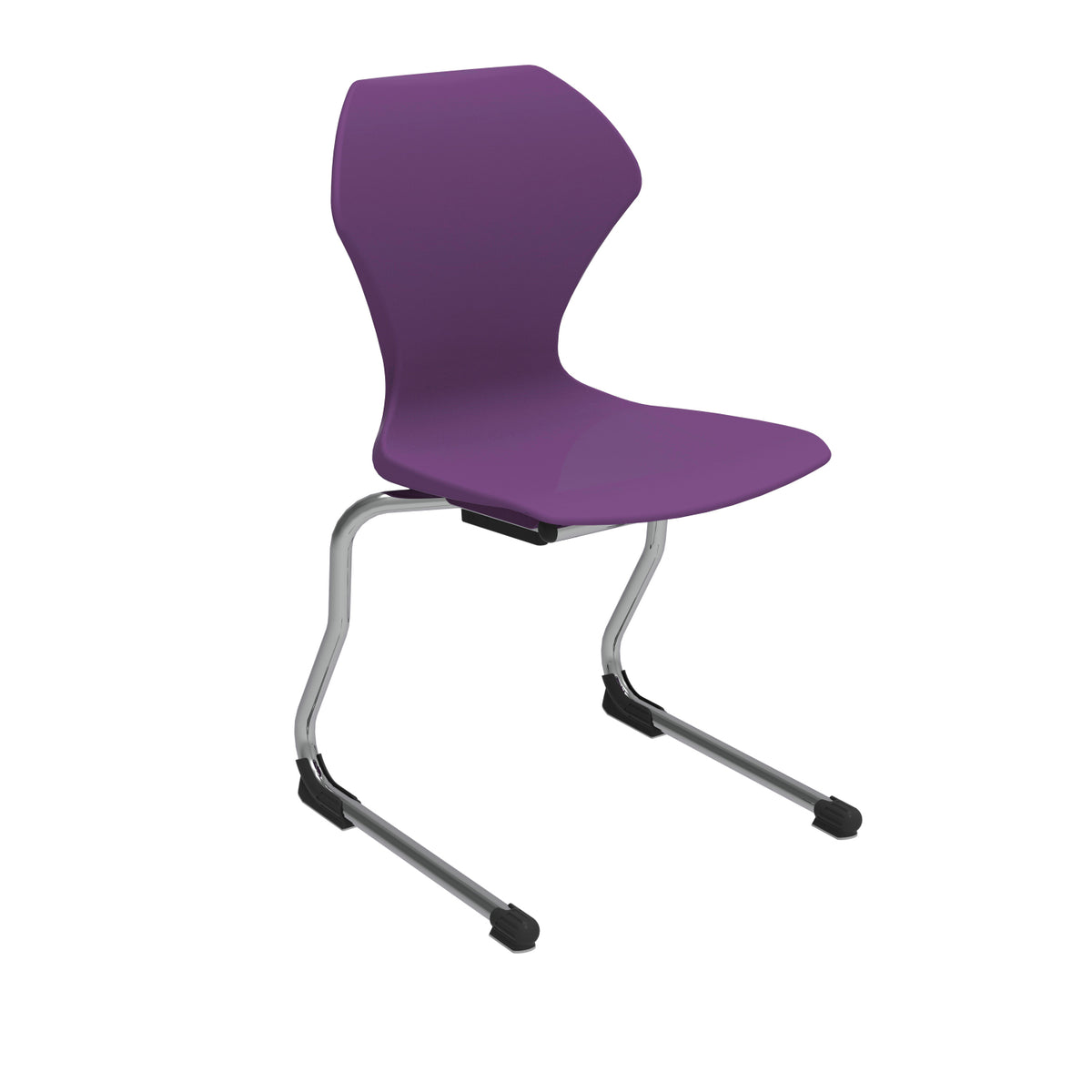 Apex Cantilever Stacking Chair, Chrome Frame, 18" Seat Height