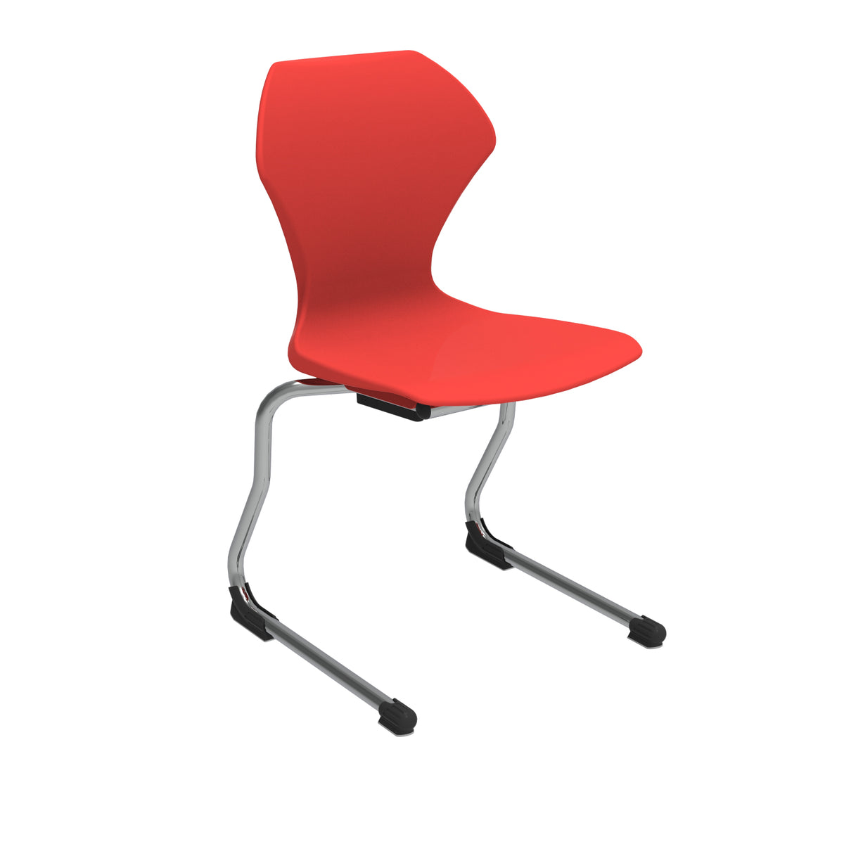 Apex Cantilever Stacking Chair, Chrome Frame, 18" Seat Height