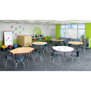 Imagination Station 42 x 60" Rectangular Activity Table with Dry Erase Markerboard Top, Modern Classic Adjustable Height Legs