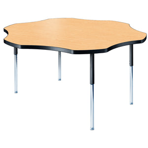 Modern Classic Series 60 x 60" Flower Activity Table with High Pressure Laminate Top, Adjustable Height Legs